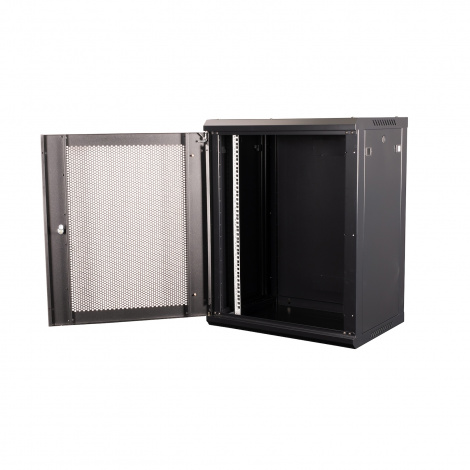 Шкаф 19" телекоммуникационный настенный, 15U  769x600х450 мм, дверь перфорация, черный